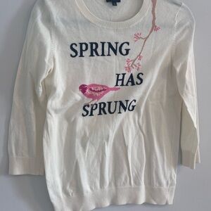 Talbots Cream Knit Sweater Spring has Sprung